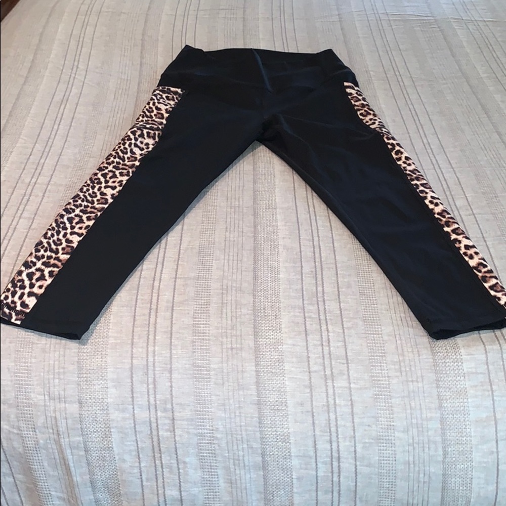 Zyia leopard and black leggings with pockets